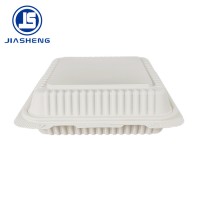 Disposable Biodegradable Cornstarch Clamshell Compartment Food Container