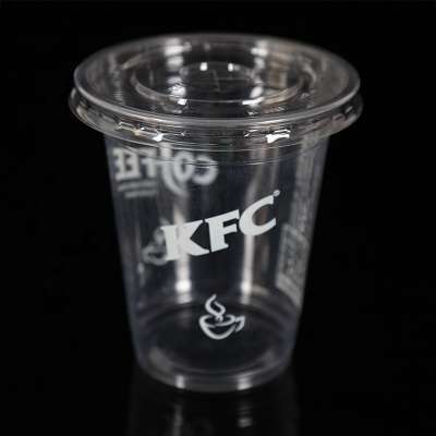 12oz PET Material Clear Disposable Plastic Cup With Lid