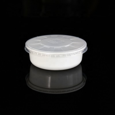 custom PP material round disposable plastic dessert food packaging container with lid