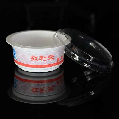 170ml custom printed PP material disposable special plastic noodle soup bowl with lid