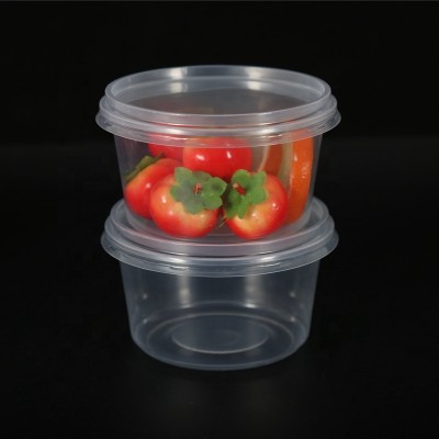 16oz PP disposable clear round plastic fruit food container with lids