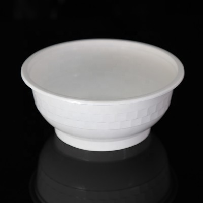 wholesale 1000ml PP disposable white plastic takeaway big soup bowl with lid