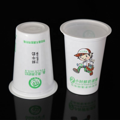 200ml custom printed PP material disposable plastic milk tea yogurt cups size